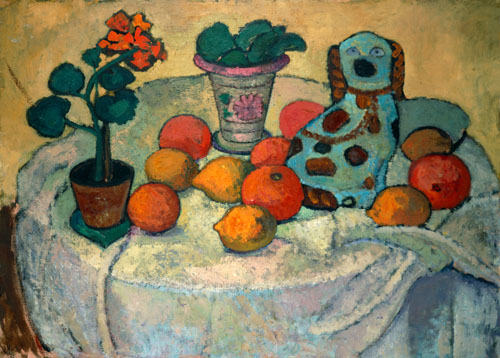 Paula Modersohn-Becker (1876 - 1907) - Naturaleza muerta con naranjas y perro de piedra